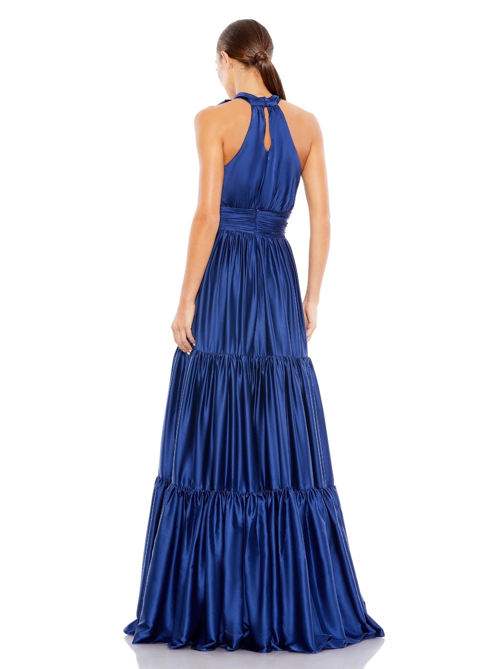 1. State Satin Halter Maxi Dress in Cobalt Blue
